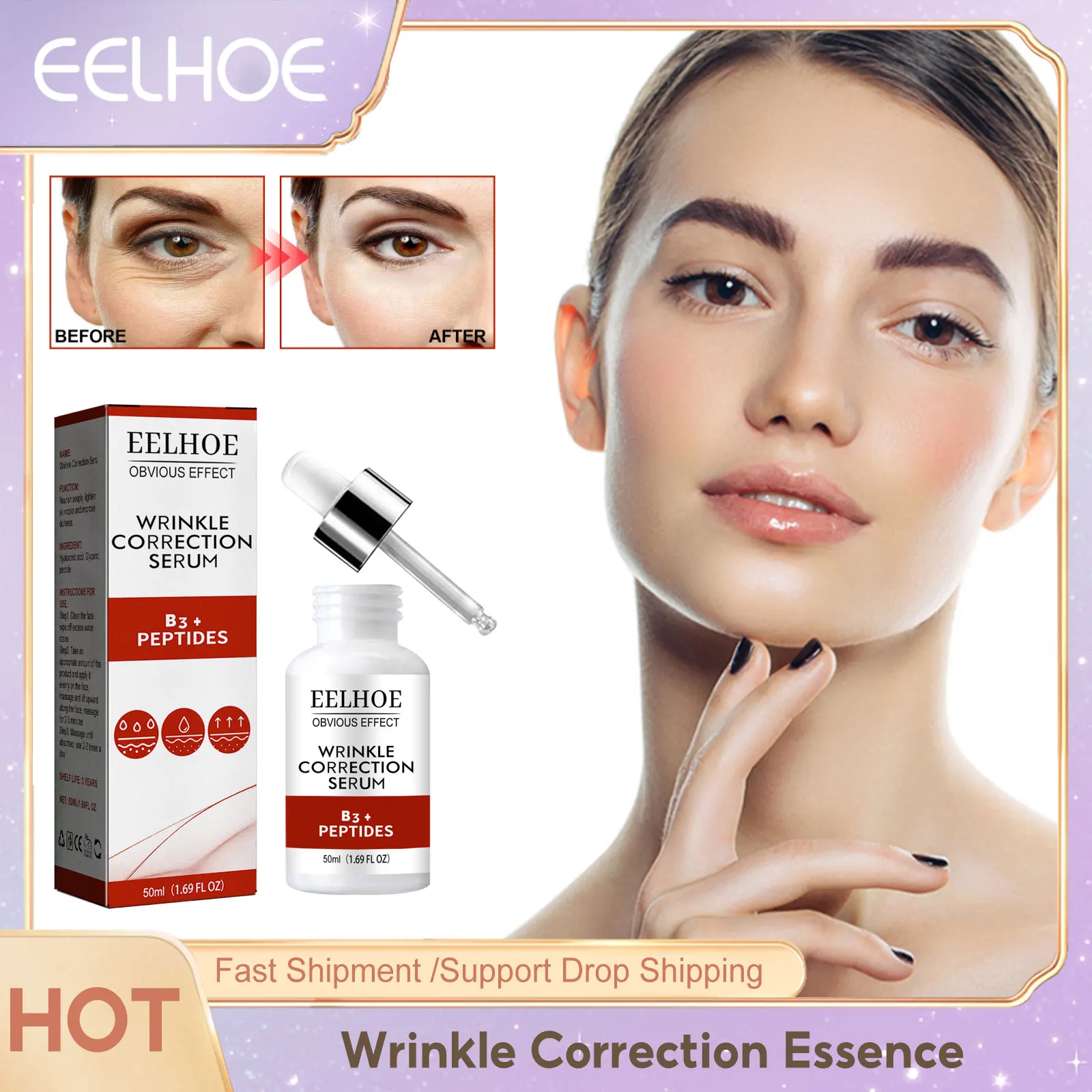 

Anti Wrinkle Serum Firm Forehead Neck Fine Lines Tighten Sagging Improve Roughness Dry Moisturizing Anti Aging Facial Essence