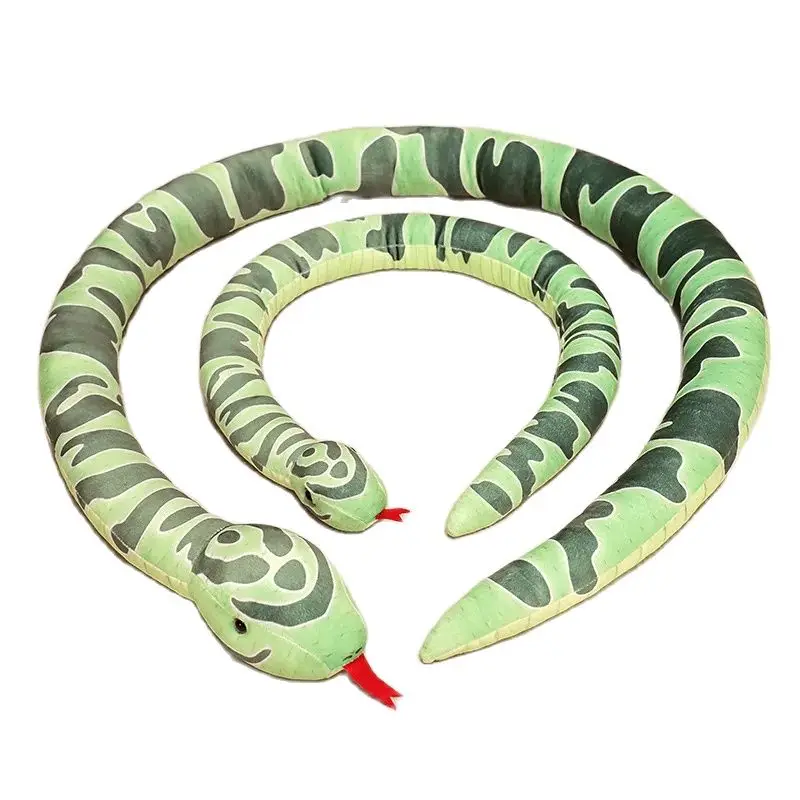 

Милые плюшевые игрушки в виде рептилий питона, набивные животные, длинная подушка в виде змеи, огромный декор на Хэллоуин, смешные подарки для парня