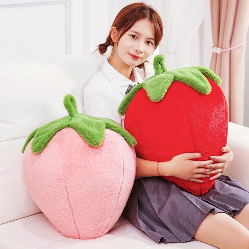 Hot 23/35cm Strawberry Pillow Plush Toy Handmade Doll Cartoon Anime Cute Cushion Home Decoration Children's Birthday Gift Toy