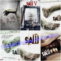 Saw Horror Movies Print Puzzle 300/500/1000 Pieces Game Video Jigsaw Puzzle Educational Decompressed Toys Gifts 1