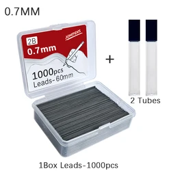 Premium Mechanical Pencil Lead Refills Set - 1000 Pieces, Multi-Thickness 2B, for Art and Drawing, with Storage Tubes (0.7mm set-1000pcs)