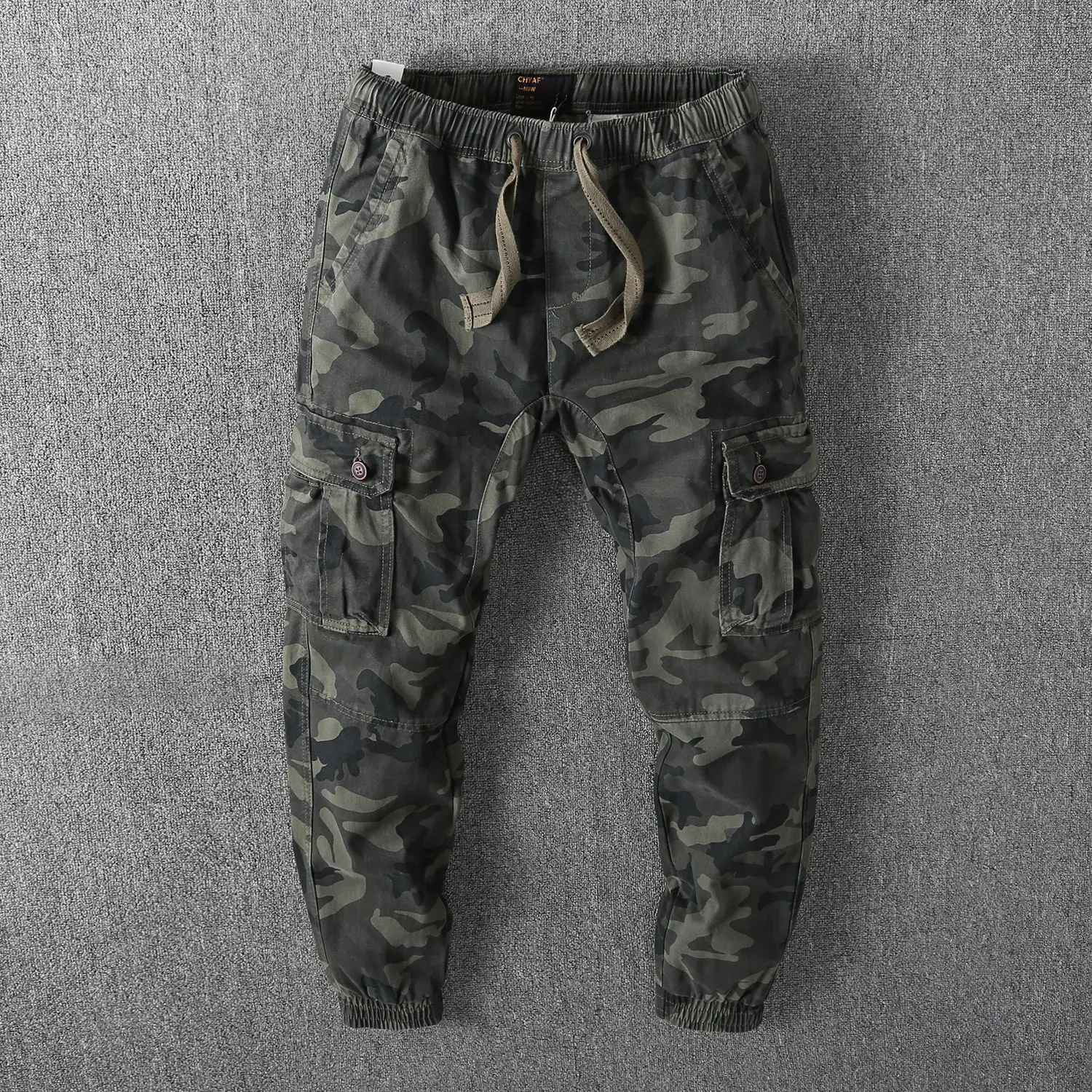 Men's Spring New Causal Pants Military Tactical Camouflage Multi Pockets Cargo Pants Outdoor Sports Jogger Pants