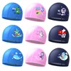 Children's Swimming Cap Cute Cartoon Printed Coated Swimming Cap Waterproof Ear Protector PU Swimming Cap for Boys and Girls 4