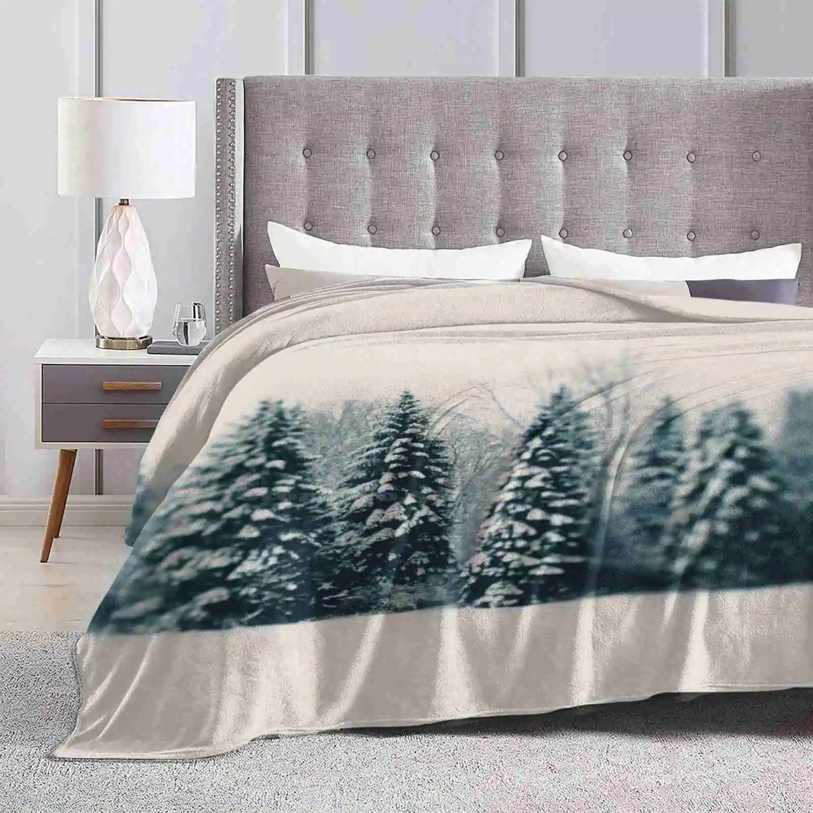 

Зимнее и мягкое теплое тонкое одеяло из искусственной кожи, зимнее розовое сосновое дерево Alicia Bock