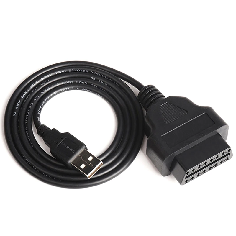 

1 шт. Новый 16-контактный адаптер для зарядного устройства с OBD на USB-порт, кабельный разъем, диагностический инструмент, автомобильные аксессуары