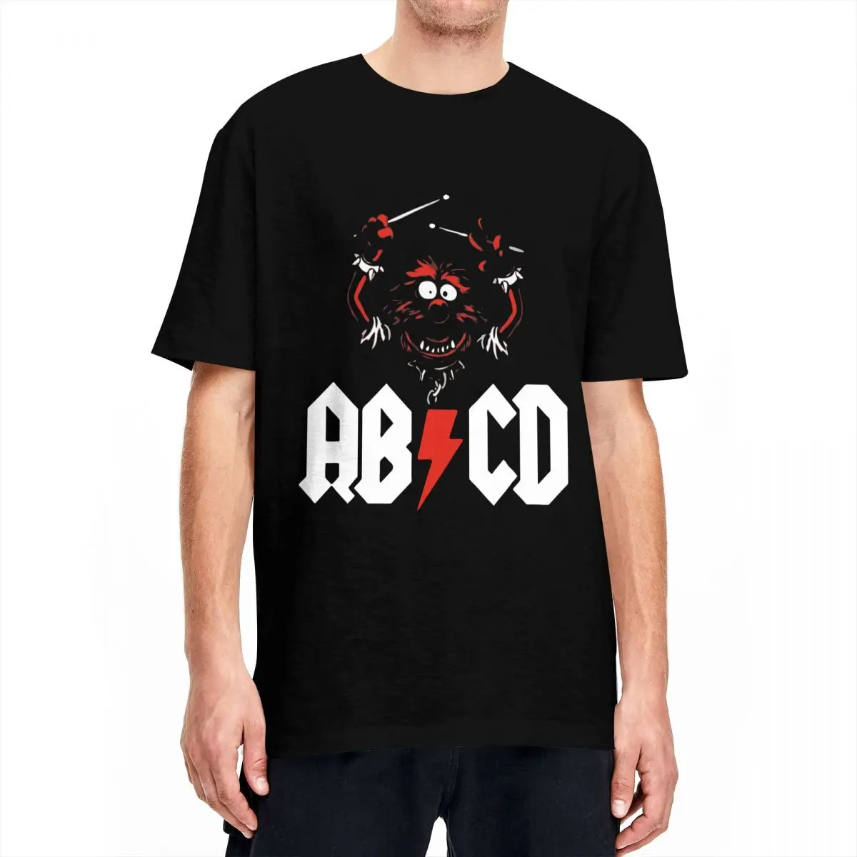 Animal Drummer ABCD The Muppets Show Men Women T Shirts Crazy Tee Shirt Crew Neck T-Shirt Pure Cotton Graphic Printed Clothing
