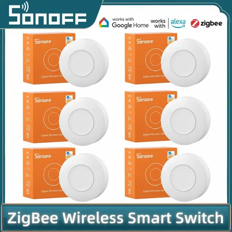 

Беспроводной переключатель SONOFF SNZB-01P Zigbee, удобная кнопка для умного дома, работает с приложением Alexa Google ZBBridge IFTTT EWeLink