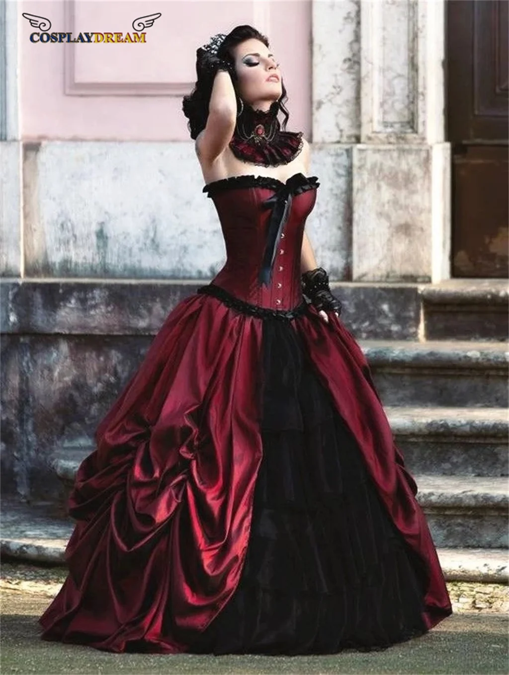 Victorian Steampunk Corset Wedding Dress Gothic Victorian Wedding Steampunk  Style Wedding Dresses Gothic, image size:1024x1359