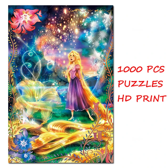 Disney princesa quebra-cabeça quebra-cabeças rapunzel e pascal jogos  puzzles disney amigos design exclusivo grande