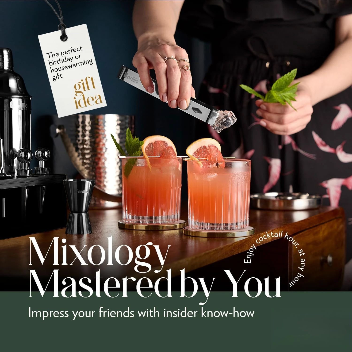 Black Bartender Cocktail Shaker Set 5