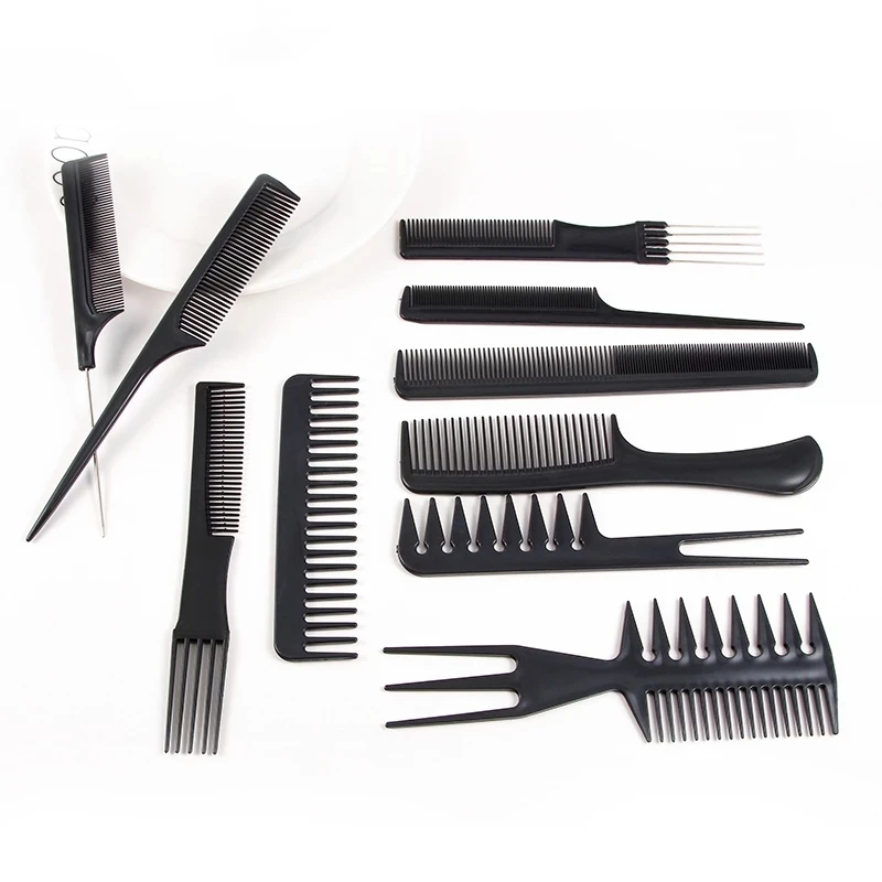 10pcs Barber Hairdressing Combs Multifunction Hair Detangler Comb Anti-static Haircare Hairstyling Set Stylist Accessories Tools 5