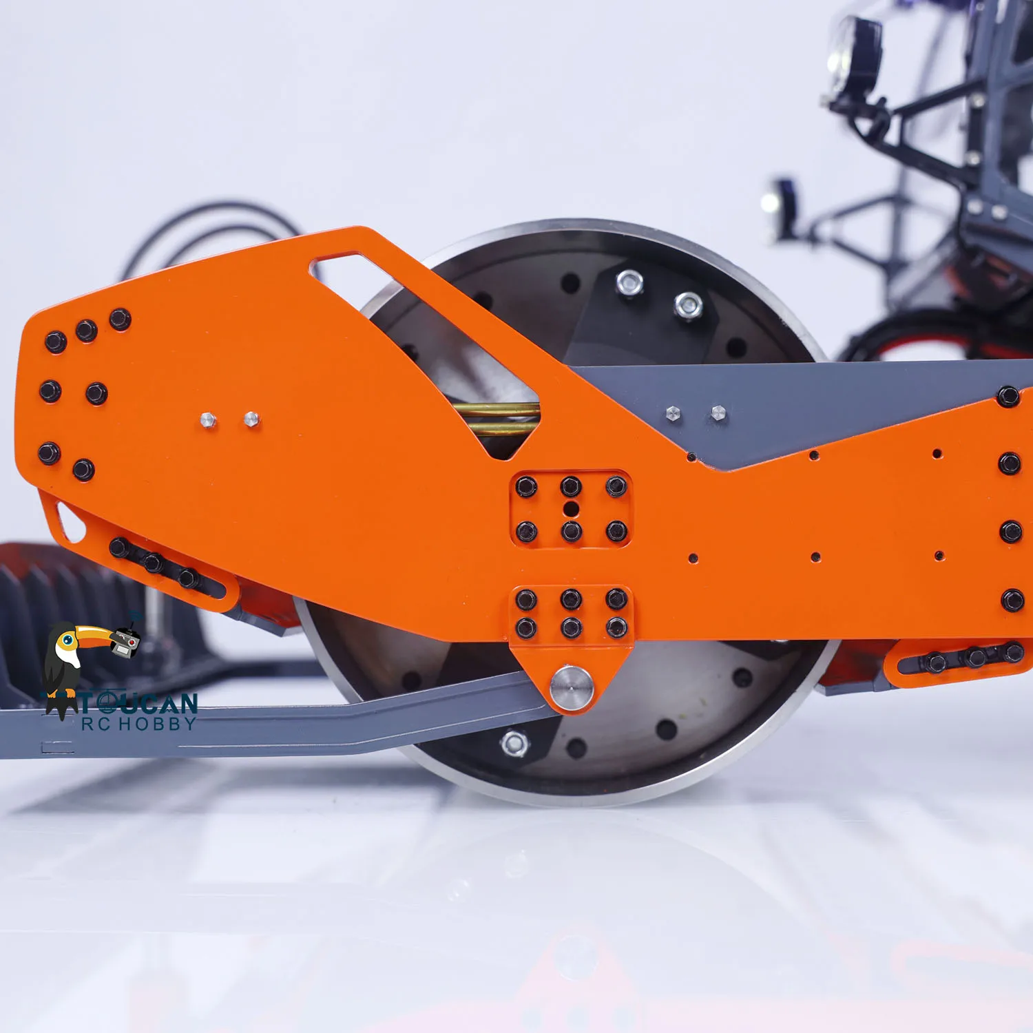 Toys LESU 1/14 Metal RC Hydraulic Road Roller Aoue-H13i TOUCAN Painted Orange Finished Remote Control Truck Model THZH1563 5