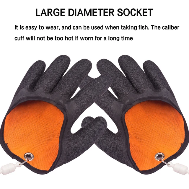 Catch Fish Anti-skid Latex Gloves Anti-stab Anti-stick Anti-skid Waterproof  Luya Fly Knock Special Thickened Gloves Men Fishing - AliExpress