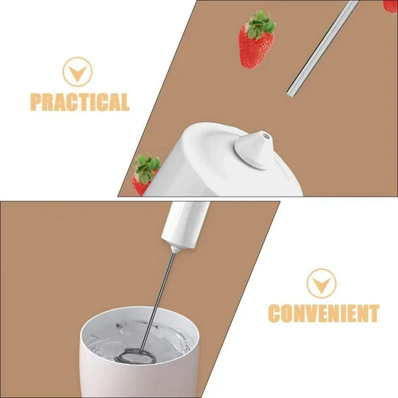Electric Milk Frother Hand Mixer Stainless Steel Electric Egg Whisk Handheld Mixer For Coffee Protein Cooking Baking