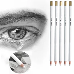 White Pen Shape Pencil Eraser High Precision Professional Rubber Erasers for Drawing Painting Sketching School Office Supplies