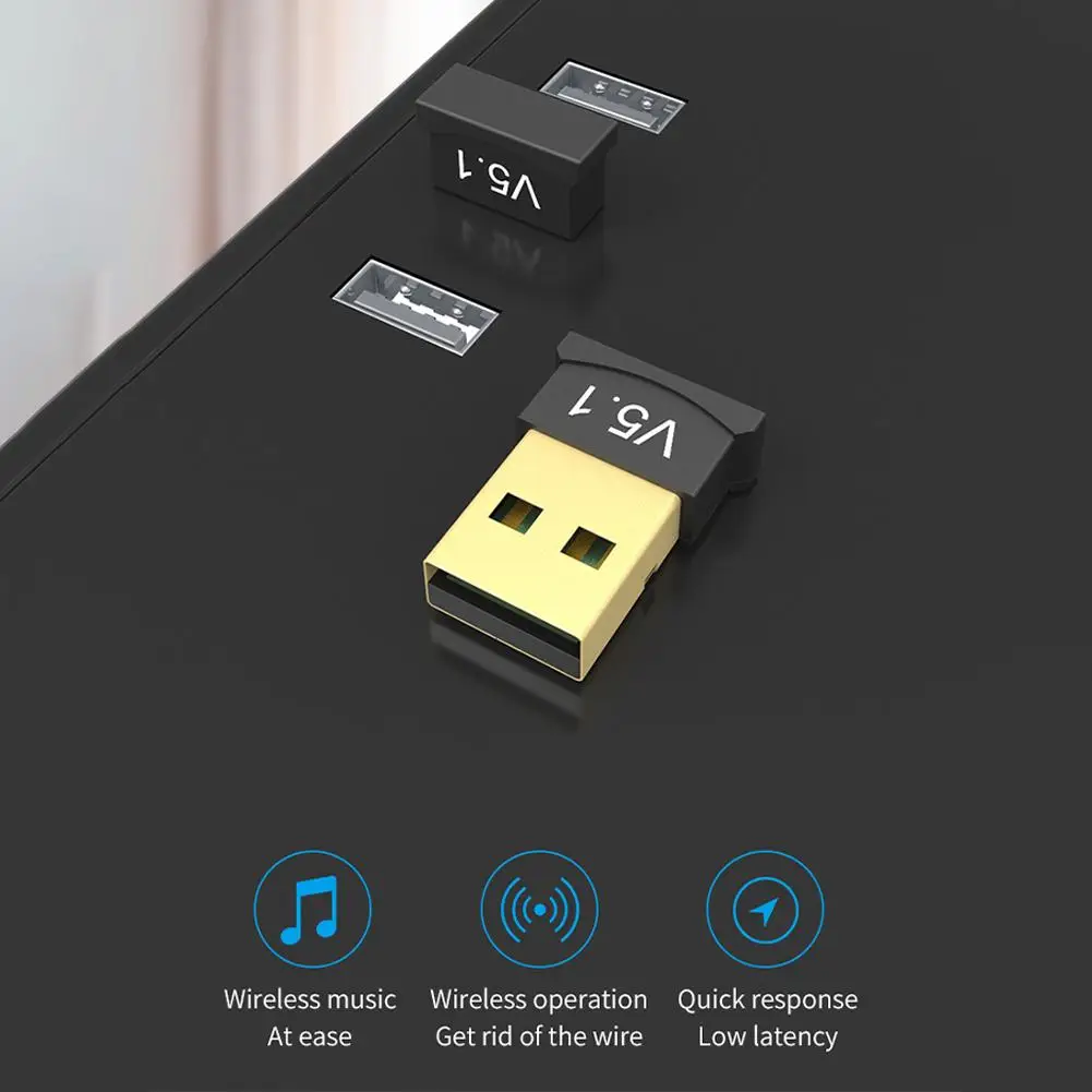 USB Audio Bluetooth 5.1 Adapter Wireless Transmitter And Receiver Dongle For Audio Streaming Auto Adapter D5C8 For PC & Laptop