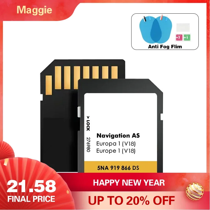 Nuovo Per Vw Discover Media Navigation As V17 Map Uk Europe 2022 + Sat Nav Sd Card 32Gb