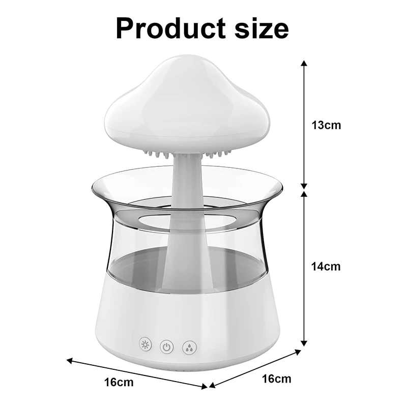 Rain Cloud Electric Air Humidifier 300ml Aroma Diffuser Zen Rain Water Drops Colorful Night Light Humidifier for Home Gift 5