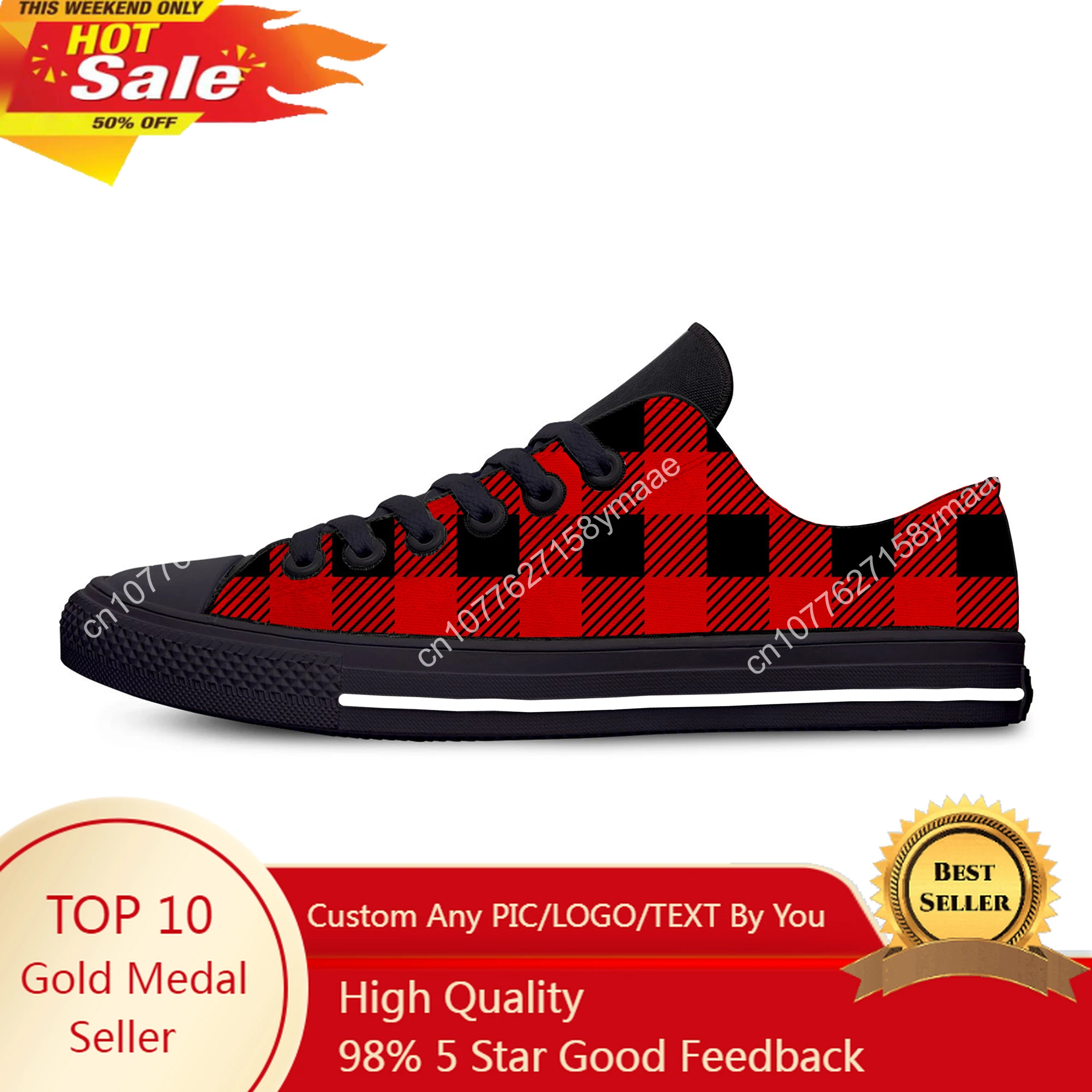 

Hot Anime Buffalo Plaid Check Fashion Classic Breathable Casual Shoes Low Top Lightweight Men Women Sneakers Latest Board Shoes