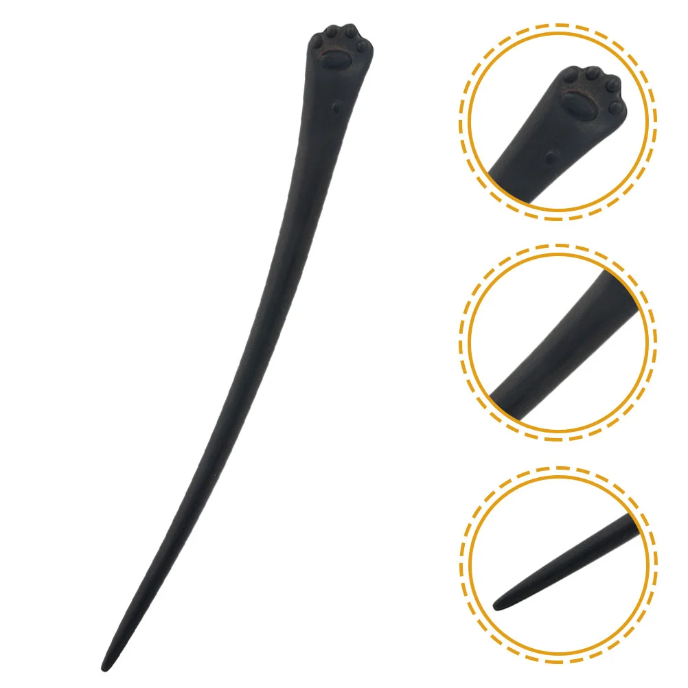 

Chinese Hair Stick Retro Hair Accessory Wood Cat Paw Hair Pin for Women Girls
