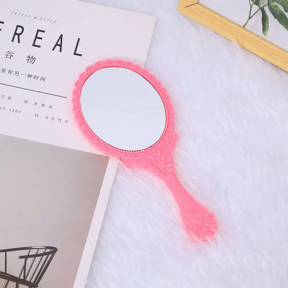 European Style Floral Oval Mirror Multicolor No Deformation Handheld Beauty Mirror Retro Portable Make-up Woman