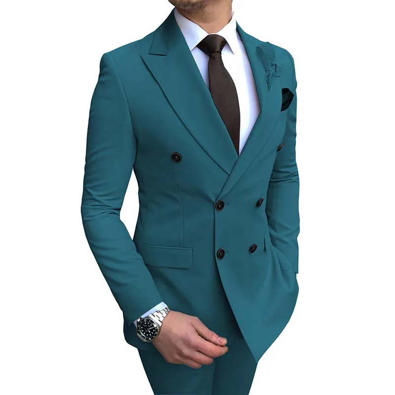 Men Suits Dark Green Formal Business Wedding Suits For Men Best Man Blazer Groom Tuxedos Slim Fit Costume Homme Mariage