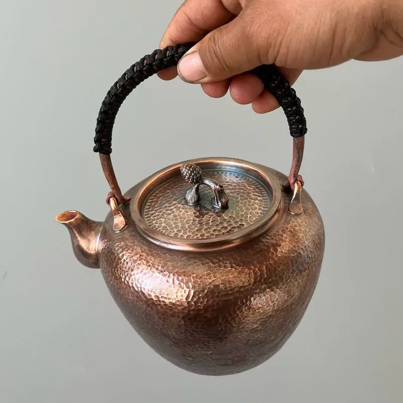 

Pure Copper Kettle Teapot Thick Handmade With Lid Retro