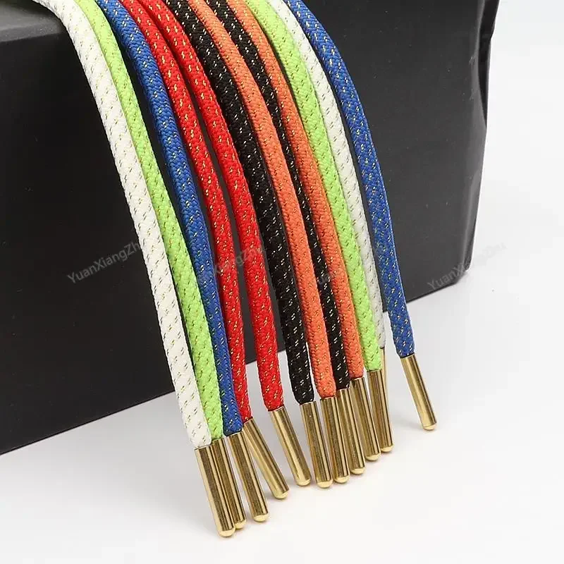 신발용 고품질 금속 헤드 로프 끈 직경 0.45cm 100/120/140/160cm 1쌍 신발끈 둥근 신발끈 운동화 신발끈