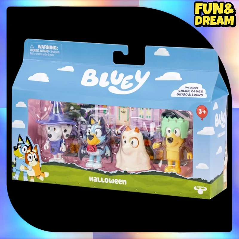 Spot Bluey Family Halloween 4 Figure Set Action Figures Birthday Present Decorative Ornaments On The Tabletop Halloween Gifts 2