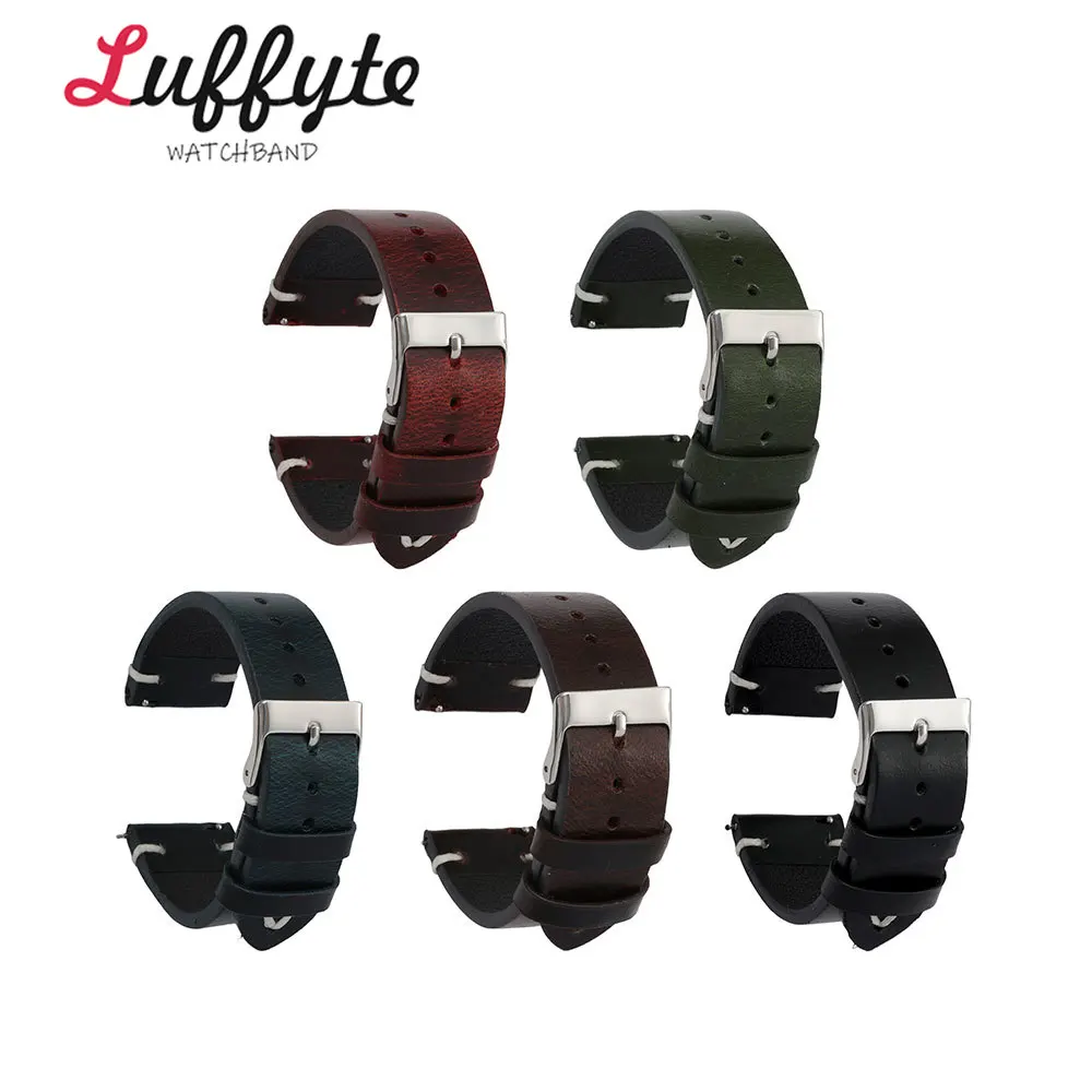 Men's Premium Calfskin Leather Watch Strap with Quick Release - Durable & Comfortable Wristband