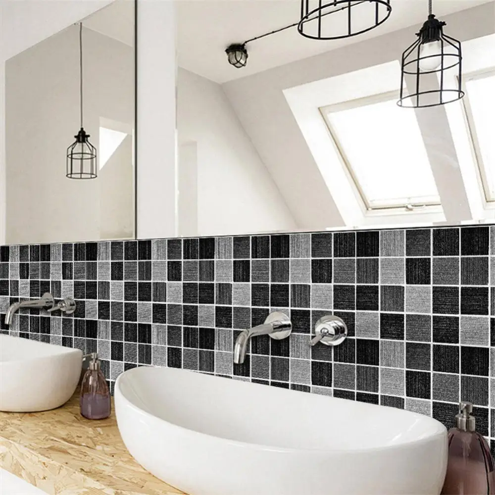 Description Picture 5 of itemCrystal Tile Sticker With Bright Film Waterproof Tile Self- Adhesive Kitchen Wall Sticker For Bathroom Home Sticker Decor