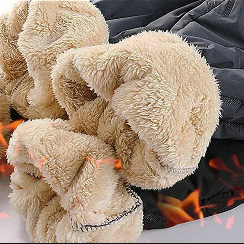 Winter Sweatwear Men Plush Thick Fleece Sweatpant Lambswool Thermal Trousers Casual Pants Waterproof Windproof Warm Cotton Pants