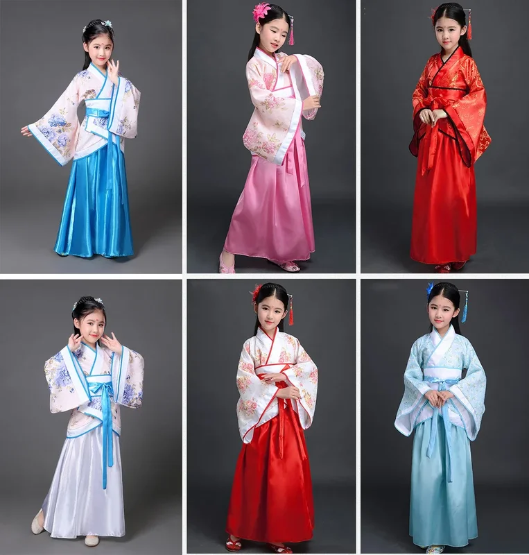 Ancient Chinese Dress Girls Children Kimono Traditional