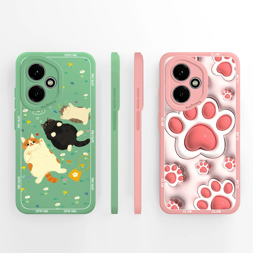 Cute Cat Pattern Soft Phone Case - High-Quality Shockproof Back Cover