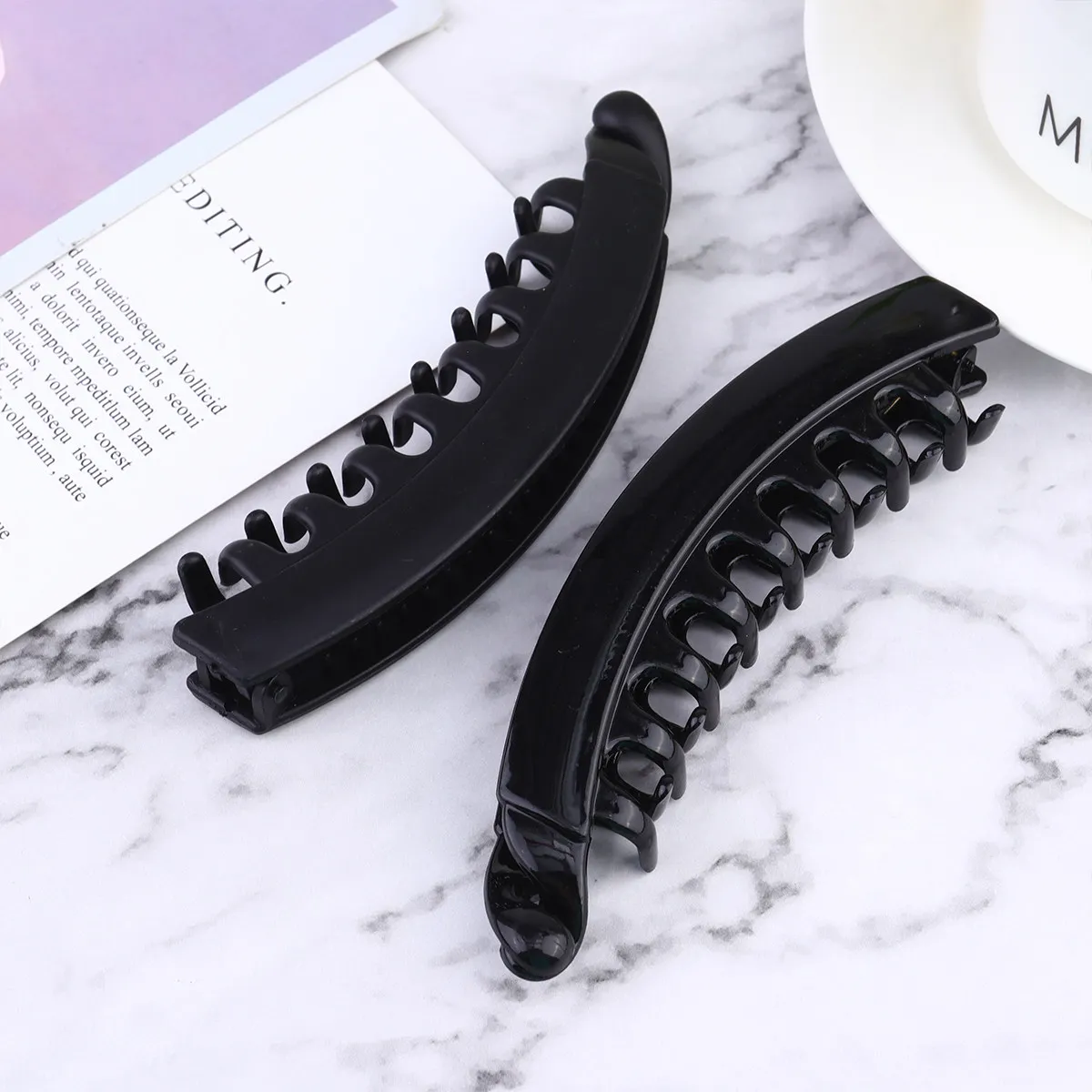 10Pcs 바나나 클립 플라스틱 헤어 클램프 강력한 그립 논슬립 일상 사용 작업 홈 파티 요가 샤워 메이크업 스타일링 피쉬테일