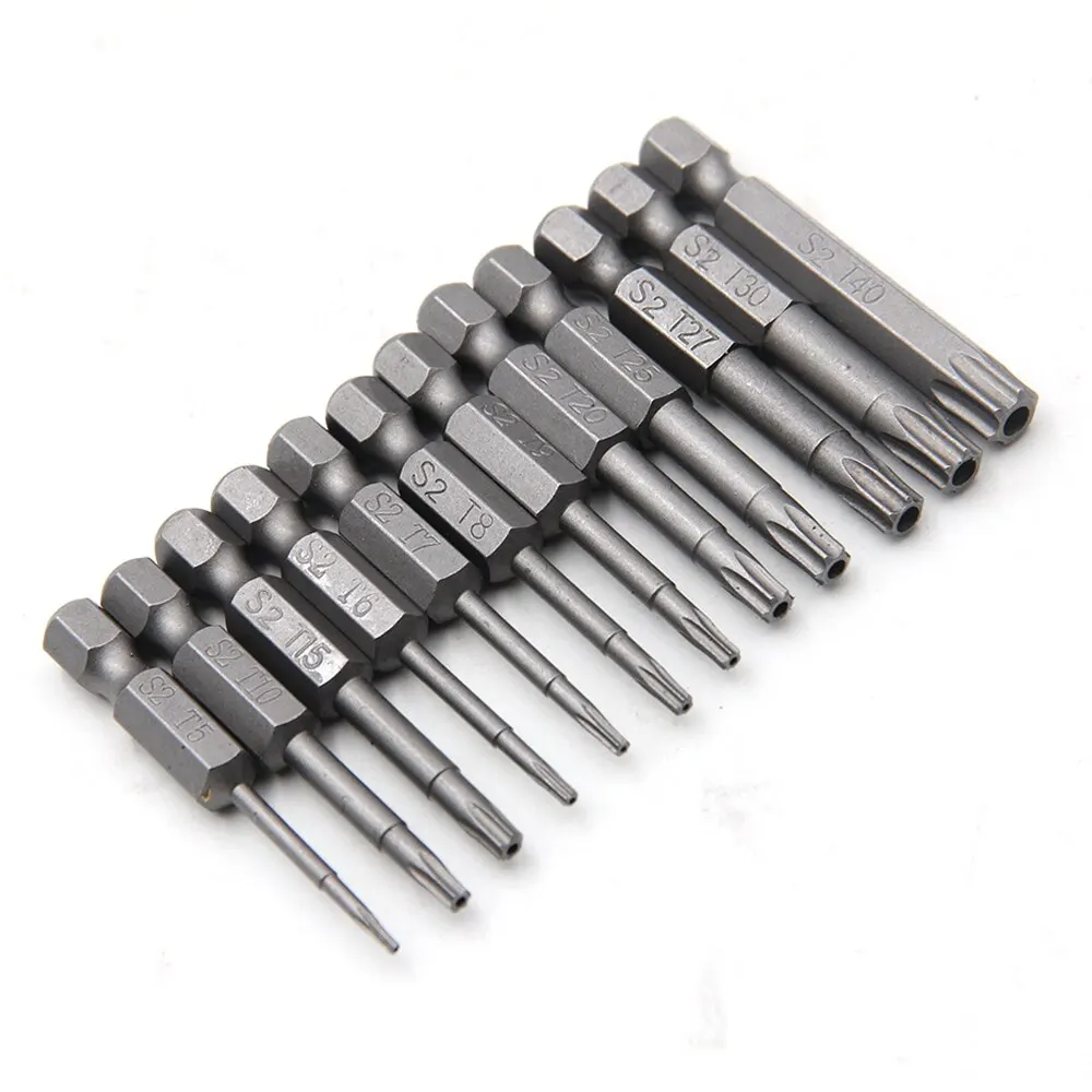 12pc Hollow Plum Blossom Screwdriver Head 50mm Long S2 Hexagonal Handle Screwdriver Screwdriver Bit Electric Tool Drill Set BEST SELLERS