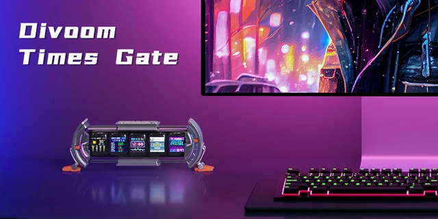 Divoom Times Gate - 5 Individual Displays - RGB Lighting - A Cool Addition  to Your Setup 