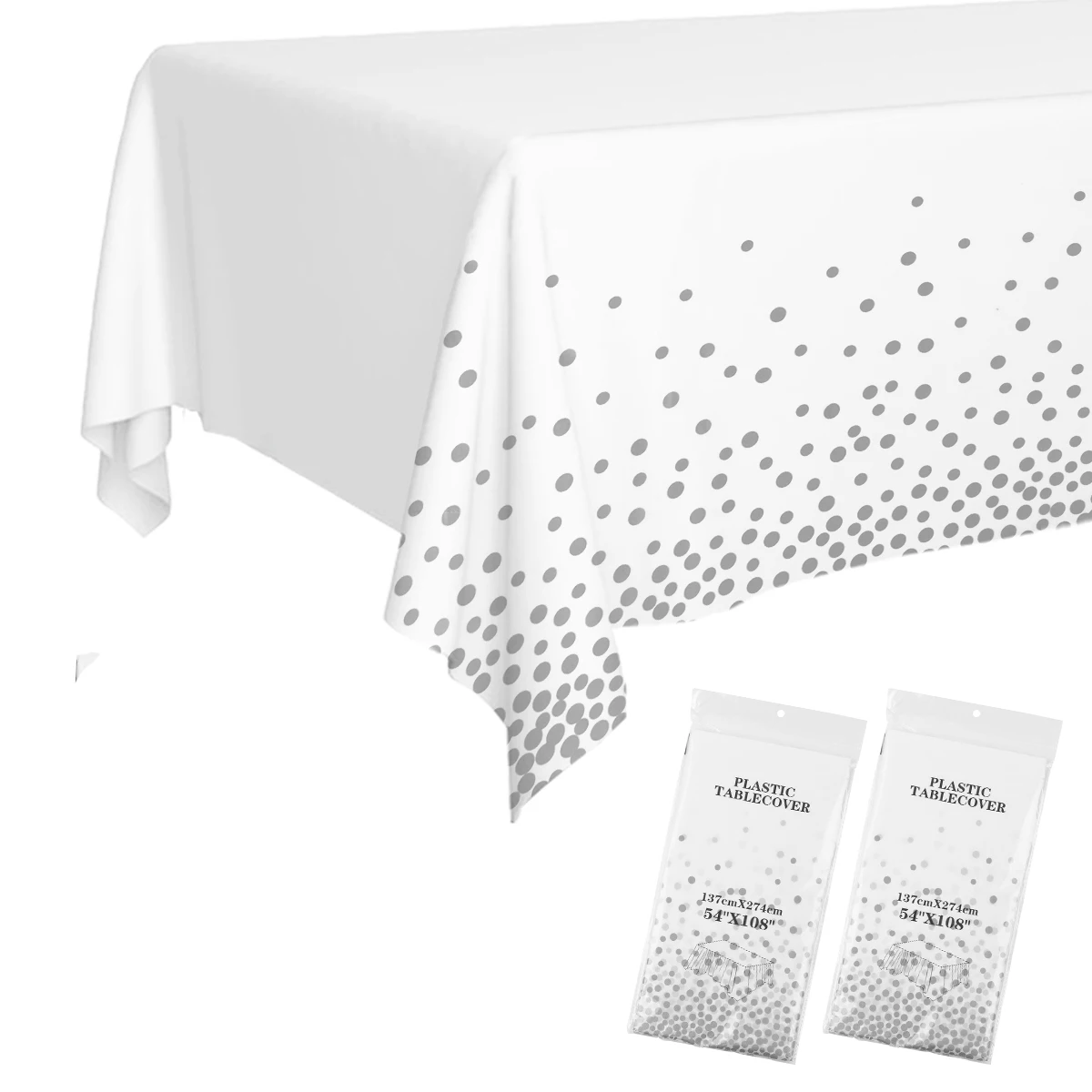 2pcs 137x274cm High Quality Rectangle Disposable Waterproof Party Tablecloth for Birthday Restaurant Wedding Outdoor Decoration
