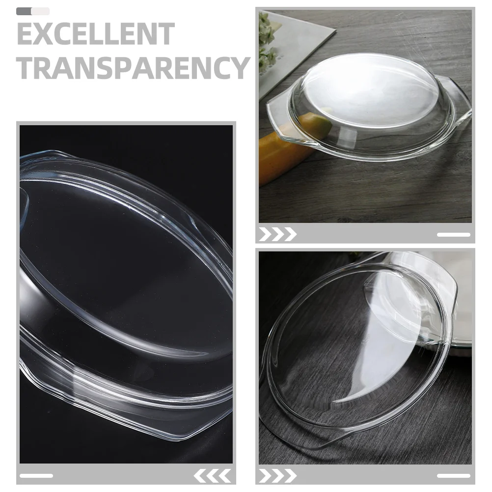 Microwave Oven Glass Lid Covers Anti Splatter Plate Food Pot Steamer for Use Dish 4