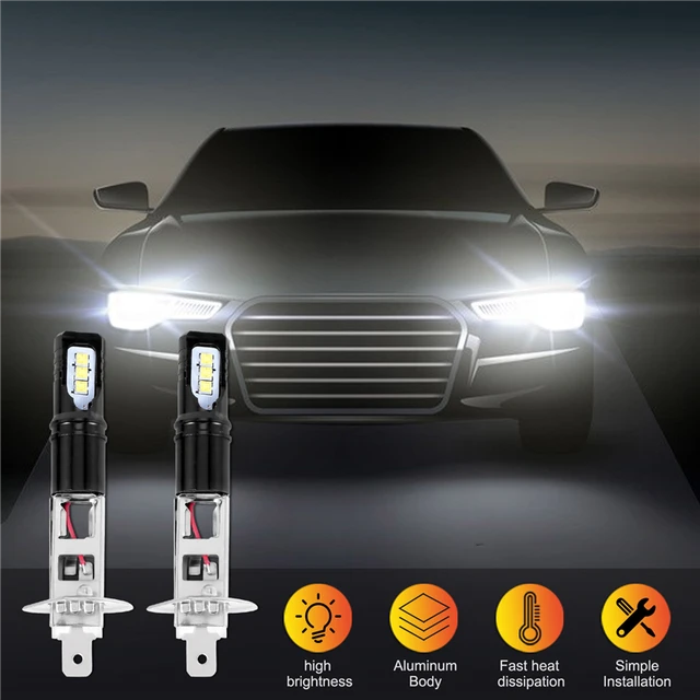 2x H3 LED Headlight Bulbs High Power White 12V 6500K Xenon Driving DRL Lamp  US