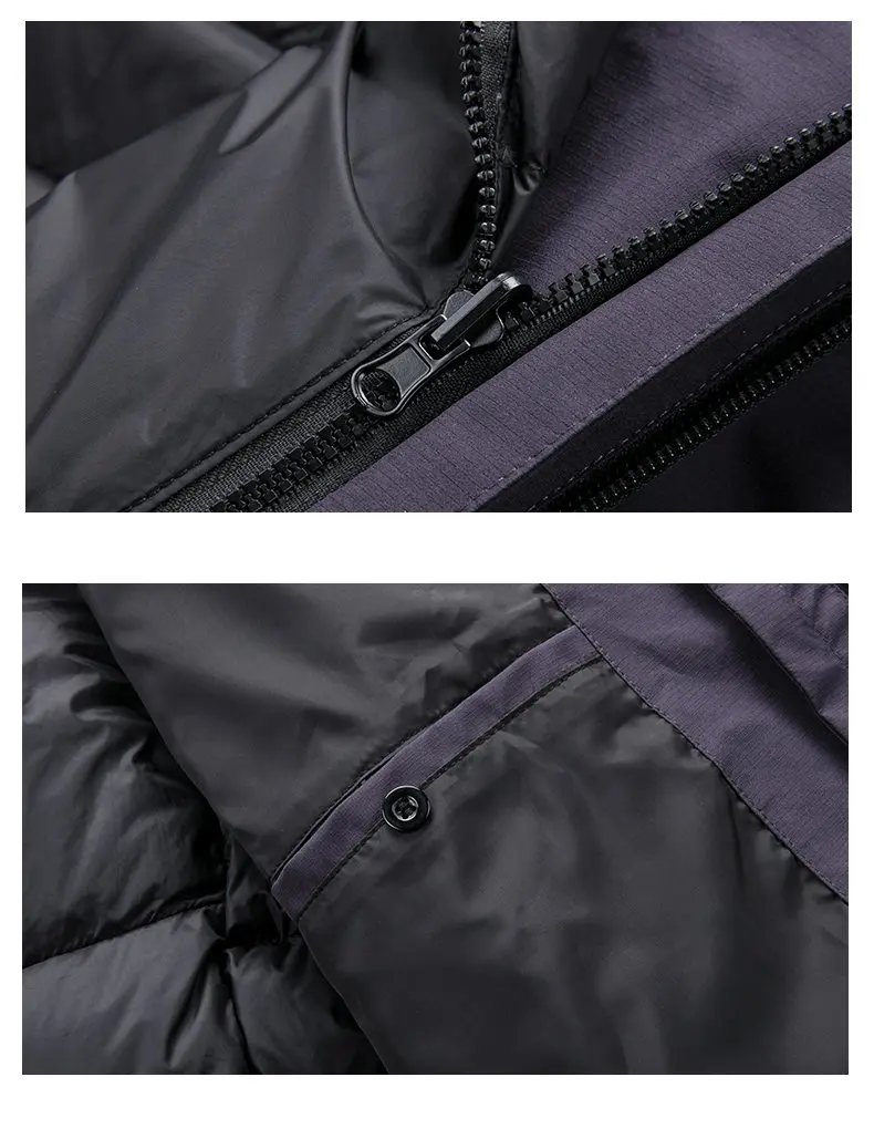 Lässige Outdoor-Jacken mit Kapuze, abnehmbar, 90 % weiße Entendaunenfutter, 2025, warmer Puffermantel für Herren, winddicht, gepolstertes Oberteil, Parka – Detail 20