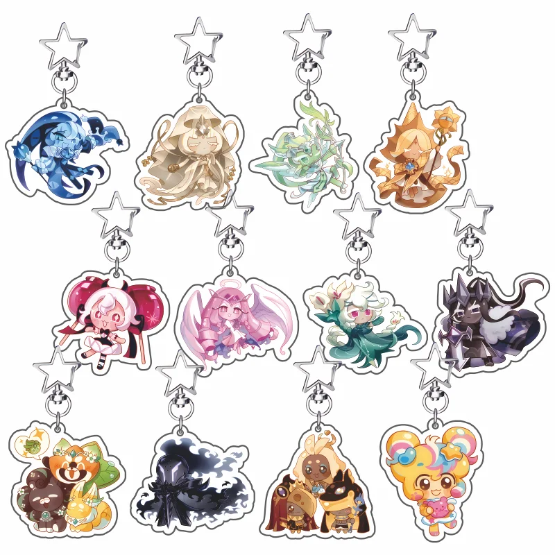 Cookie Run Kingdom Acrylic Keychain - Candy Apple Milk Shadow Pure Vanilla Jewelry Bag Accessory Key Ring Gift