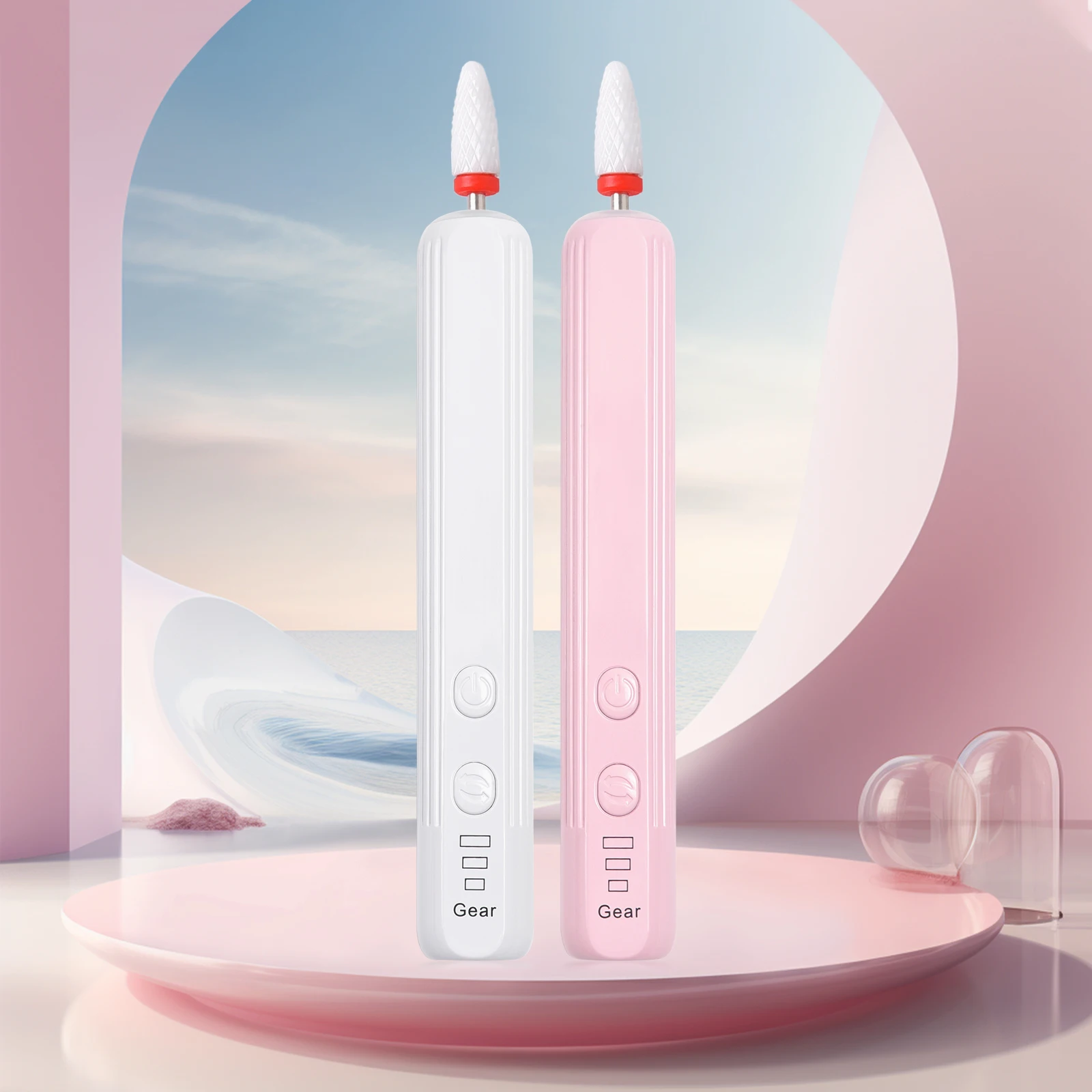 미니 전기 네일 광택제 드릴 기계, 충전식 휴대용 USB 매니큐어 기계, 페디큐어 펜 드릴 파일, 폴리싱 젤 리무버