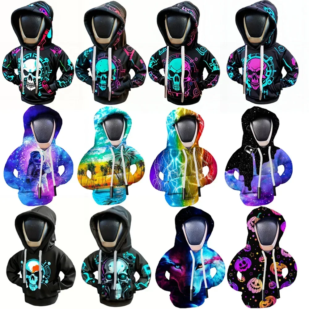 Universal car gear shift lever cover automotive gear shift knob sweatshirt cover vehicles knob hoodies interior accessories