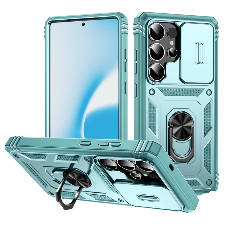 Heavy Duty Armor Phone Case with Lens Protection and Built-in Stand