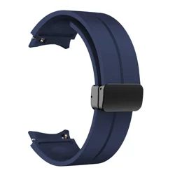 Magnetic D Buckle Silicone Sports Strap Replacement Bracelet (Dark Blue)