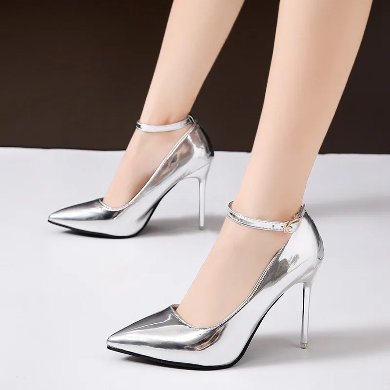 Luxury Silver grey high heels12cm high heel narrow pointed high heels,  10cm, suitable for professional clothing, spring and aut - AliExpress