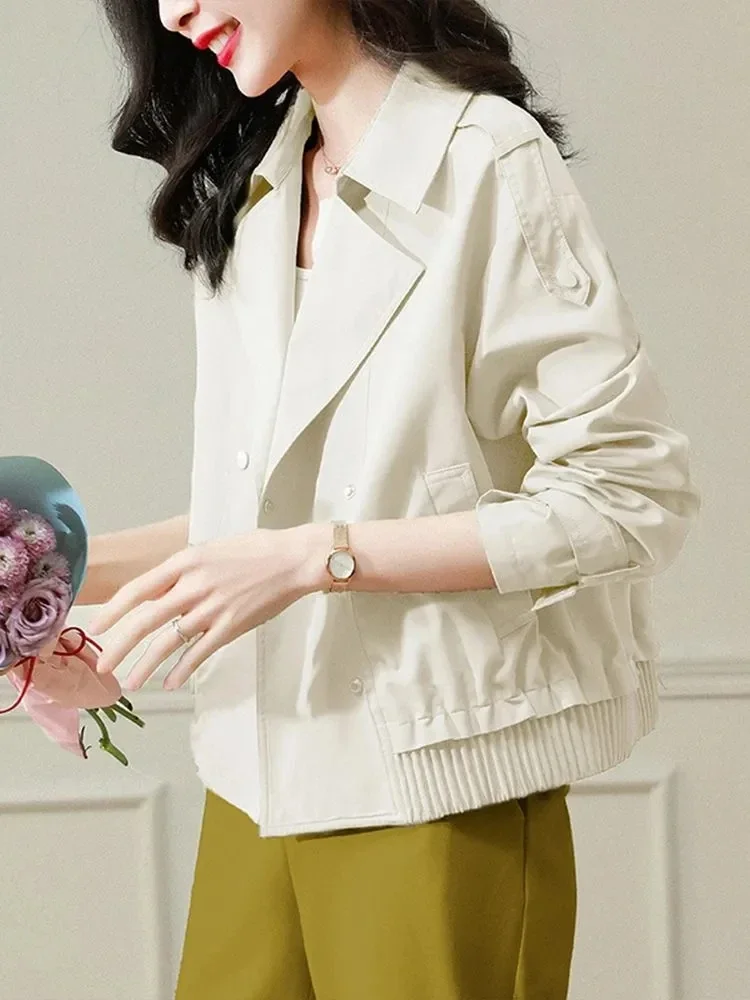 Short Windbreaker Jacket Women's Small Spring Outfit 2024 New Women's French Coat Jacket Top