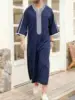 Men's Embroidered round Neck Traditional Ethnic Style Long Robe Loose Casual African Middle Eastern Men's Clothing