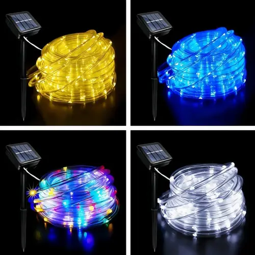 LED Solar Strip Rope Tube Fairy Light Solar Powered Garland String Light Christmas Decor for Outdoor Garden Lawn Tree Yard Fence - Image 6